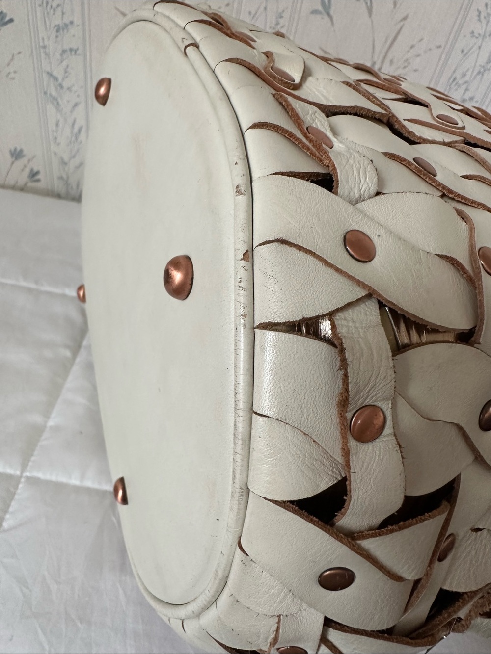 Patricia Nash Ivory Woven Leather Tote - Picture 7 of 12